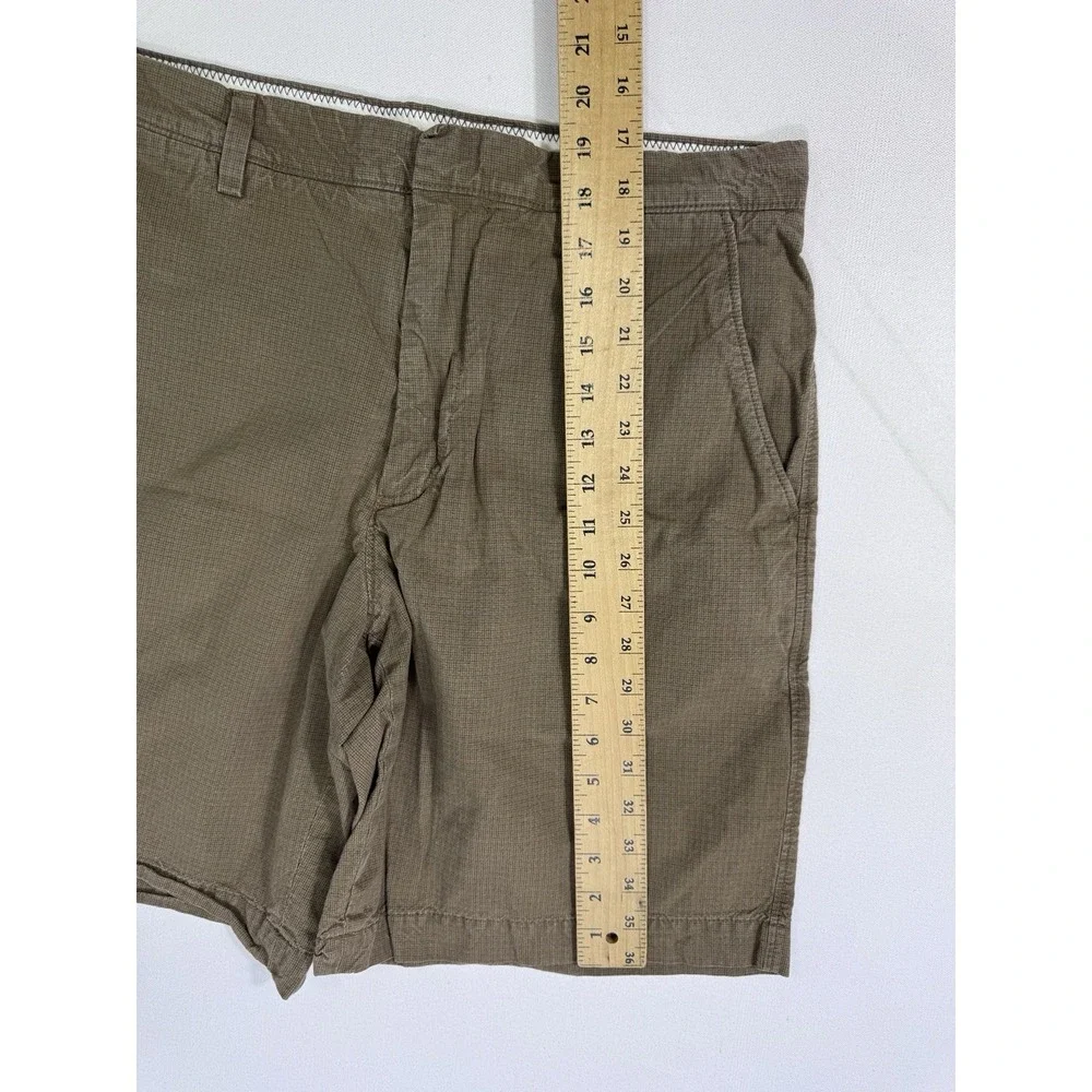 Banana Republic Mens 33 Brown Houndstooth Chino Shorts Cotton Casual 539941-00